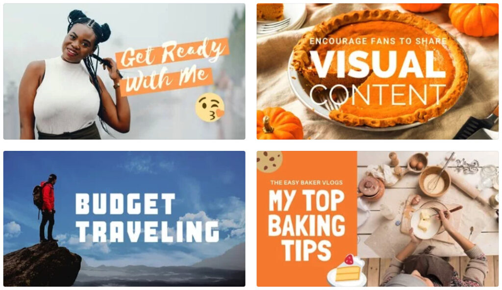 screenshot showing Canva YouTube thumbnail templates